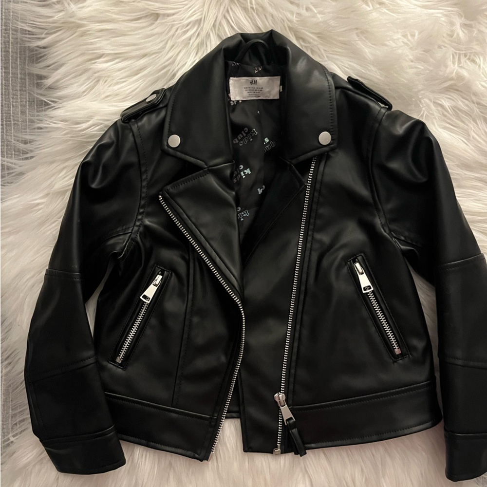 🦩CLEARANCE🦩 Like New! Kids Faux Leather H&M Biker Jacket Size 6
